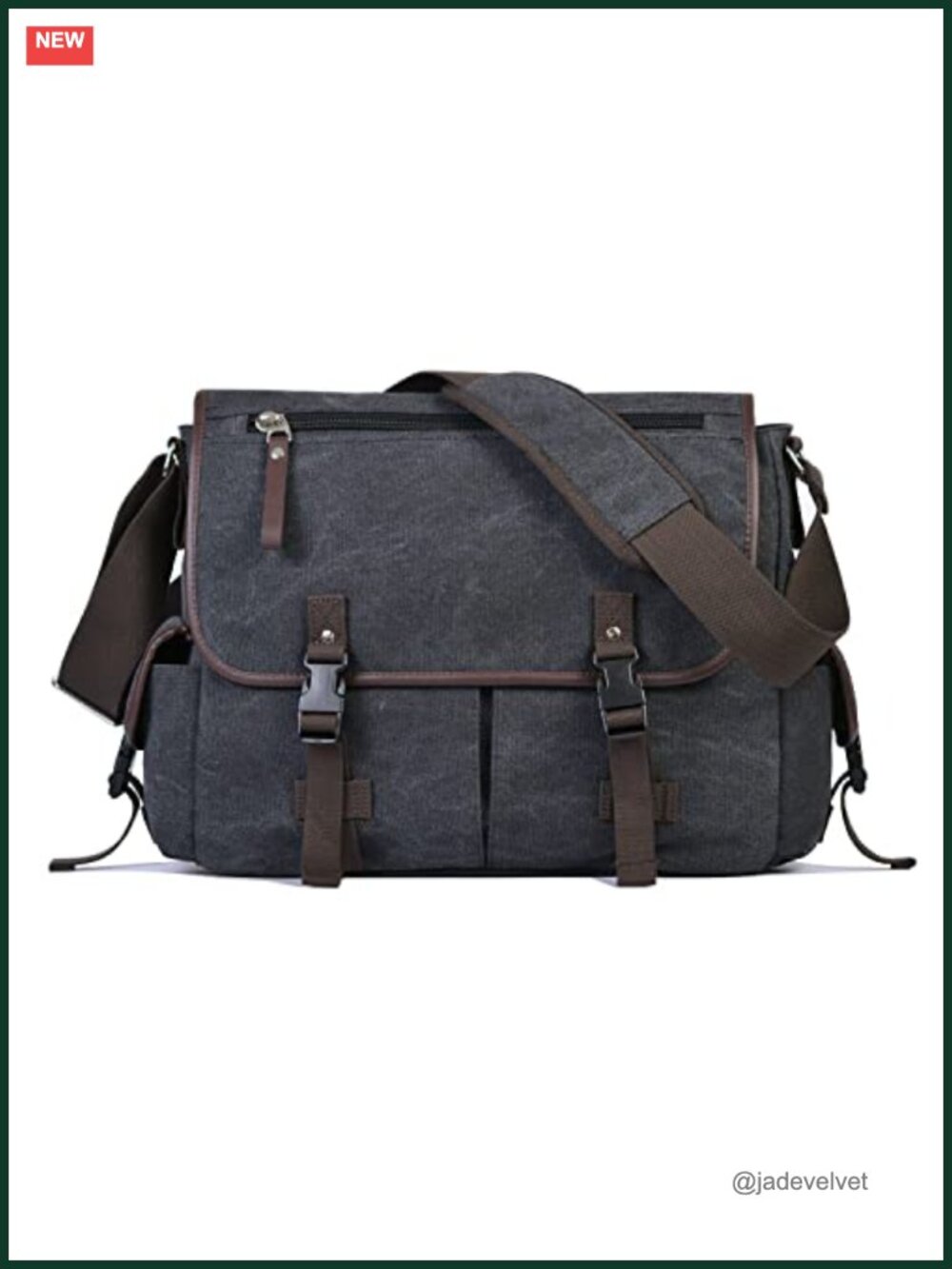 Canvas Laptop Messenger Bag 15.6 inch Men Women Work Briefcase Anti-Theft